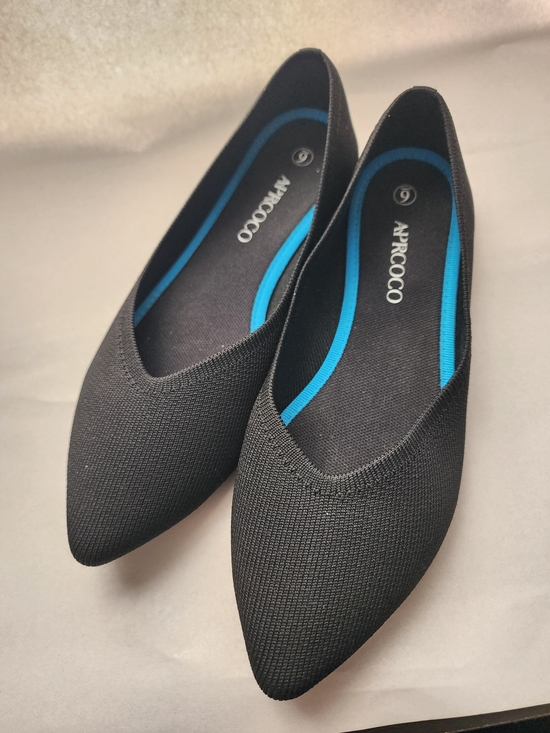Shoes - Aprcoco Shoes Ballet Flats Sz 6 black pointed-toe knitted ballet flats